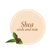 Vector Shea seeds and nuts logo design on white background.