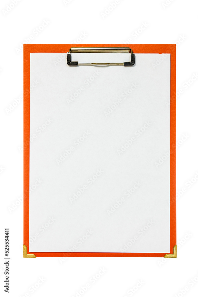 Red clipboard with blank paper sheet for copy-space Stock Photo | Adobe ...