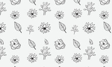 Seamless Flower Pattern Vector Design