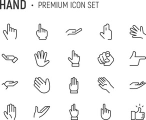 Poster - Editable vector pack of hand line icons.