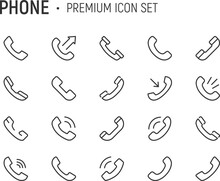 Editable Vector Pack Of Phone Line Icons.