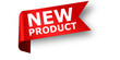 Red banner with new product word