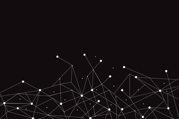 Wall Mural - Network abstract connection isolated on black background. Network technology background with dots and lines. Ai background. Modern abstract concept. Ai background vector, network technology