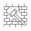 dismantling wall line icon vector illustration