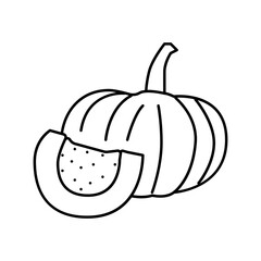 Poster - pumpkin piece line icon vector illustration