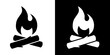 Bonfire symbol and campfire icon