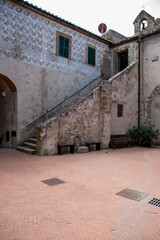 Tuscany, Italy. Insiede Orsini Fortress of the medieval hill town of Sorano. Etruscan towns of Tuscany. Towns that have existed for the second millennium. Ancient Sorano