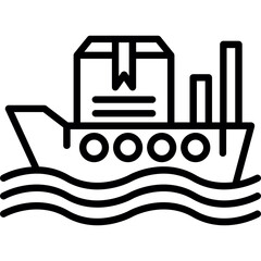 Sticker - Worldwide Shipping Boat Icon