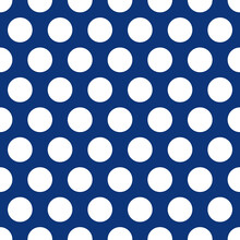 Polka Dot Texture, White On Dark Blue Polka Dot Seamless Pattern As Background