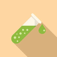 Poster - Chemical test tube icon flat vector. Gmo food