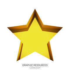 Wall Mural - 3d star icon. yellow star shape. customer feedback or customer review concept. included in the graph