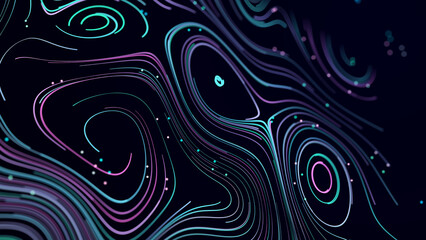 Wall Mural - abstract digital background from rounded colored lines. information flow space. big data visualizati