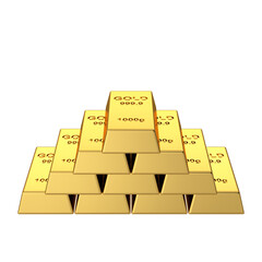 Wall Mural - Gold bars. Gold bullion. Gold ingot. 3D element.