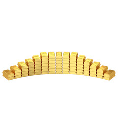 Wall Mural - Gold bars. Gold bullion. Gold ingot. 3D element.