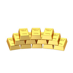 Wall Mural - Gold bars. Gold bullion. Gold ingot. 3D element.