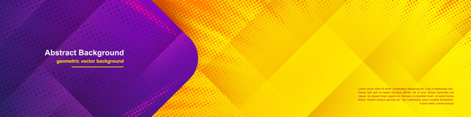 Wall Mural - yellow, purple background with halftone dots, texture design, bright poster, banner design template