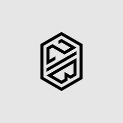 Sticker - ZB bold line geometric initial logo design which is good for branding