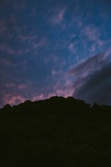 Poster - Breathtaking scenery of an abstract sunset in a blue cloudy sky in Lori, Armenia