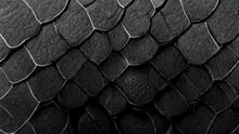 Black Scales. Dragon, Snake, Lizard Scale Pattern. Textures, Textured Wallpaper. 4K Background.