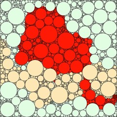 Wall Mural - abstract decorative color circles of different sizes and colors are randomly placed in the bg