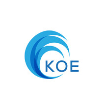KOE Letter Logo. KOE Blue Image On White Background. KOE Monogram Logo Design For Entrepreneur And Business. . KOE Best Icon.
