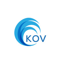KOV Letter Logo. KOV Blue Image On White Background. KOV Monogram Logo Design For Entrepreneur And Business. KOV Best Icon.
