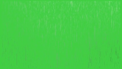 Wall Mural - animation of falling rain on a green screen background