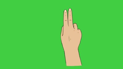 Poster - Animation of fingers sliding right on a green screen background