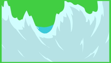 Sticker - Animation of a wave on a green screen background