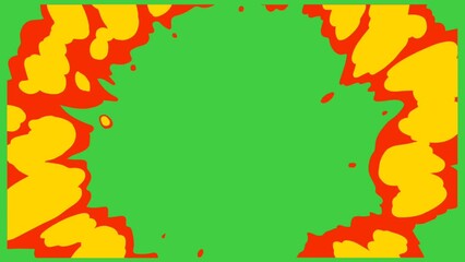 Wall Mural - animation of an explosion on a green screen background