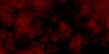 Abstract Background With Scary Red And Black Horror Background. Dark Grunge Red Concrete . Grungy Red Canvas Background Or Texture .Textured Smoke. Abstract Background With Natural Texture 