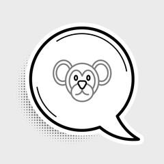 Poster - line monkey icon isolated on grey background. animal symbol. colorful outline concept. vector