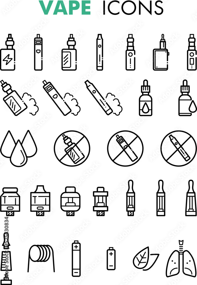 elfbar elfa kaufen 60+ Vape Shop And E Cigarette Icons Stock Illustrations, Royalty-Free  Vector Graphics & Clip Art main image 1