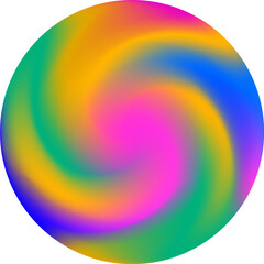 Twisted swirl rainbow color ball three dimensional design element