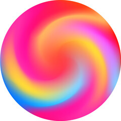 Twisted swirl rainbow color ball three dimensional design element