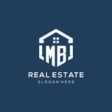 Fototapeta  - Letter MB logo for real estate with hexagon style