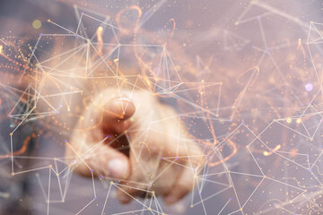 Wall Mural - communication technology for internet business. global world network and telecommunication