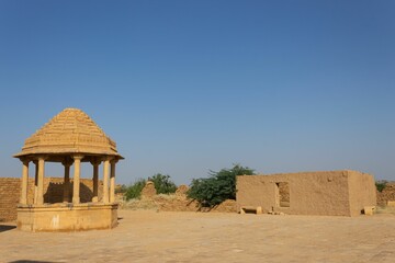 Canvas Print - The View of Abondened Village of India Kuldhara, Jaisalmer