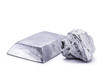 platinum ingot and nugget, noble metal, used in the production of catalysts, luxury jewelry, isolated white background
