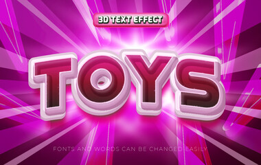 Wall Mural - Toys kids 3d editable text effect style