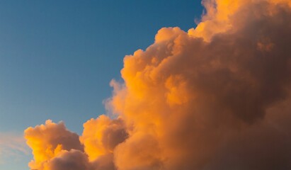 Poster - Cumulus and Stratus clouds in dramatic sunset sky