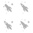 © АНДРЕЙ Морозюк - rocket icon, on stars background, vector illustration