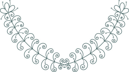 Wall Mural - Curled line floral ornament element. Wedding decor