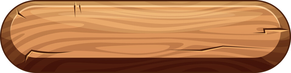 Wall Mural - wooden button. blank retro cartoon plywood plate