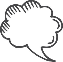 Sticker - Speech cloud doodle. Comic text balloon line icon