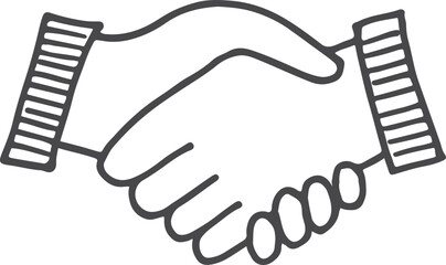 Canvas Print - Handshake doodle. Agreement icon. Successful partnership symbol