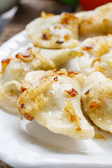 Canvas Print - A portion of traditional polish dumplings.