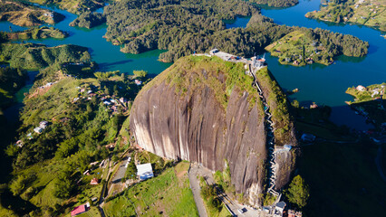 Wall Mural - Guatapé incredible breathtaking view on a beautiful nature of northwest Colombia, just a short travel for tourist from Medellín. View from famous Peñón de Guatapé in Antioquia Colombia.