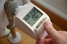 Digital Radiator Thermostat Set To 19 Degrees Celsius