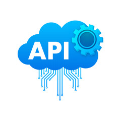 Wall Mural - cloud api - application programming interface. internet network. vector stock illustration.